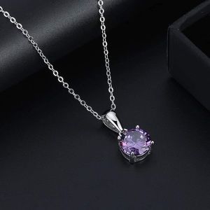 S925 February (amethyst) birthstone necklace